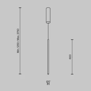 Pendant Light MOD246PL-L12BK LED | Slim Minimalist Tube Pendant