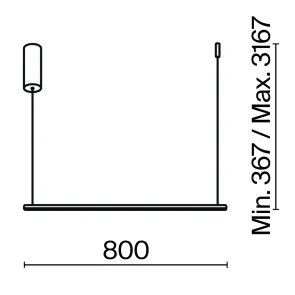Linearna viseča svetilka MOD246PL-L16BK LED | Minimalistična
