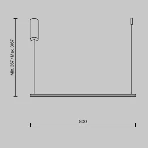 Linearna viseča svetilka MOD246PL-L16BK LED | Minimalistična