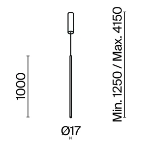 Pendant Light MOD246PL-L24BK1 LED | Slim Minimalist Tube Light
