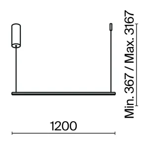 Viseča svetilka MOD246PL-L24BSK LED | Linearna minimalistična