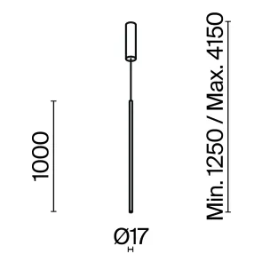 Viseča svetilka MOD246PL-L24BSK1 LED | Cevasta minimalistična