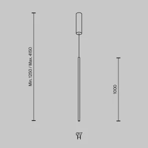 Viseča svetilka MOD246PL-L24BSK1 LED | Cevasta minimalistična
