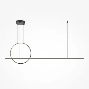 Pendant Light MOD247PL-L49BK LED | Linear with Ring Design