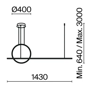 Viseča svetilka MOD247PL-L49BK LED | Linearna z obročem