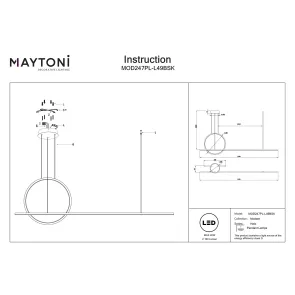Pendant Light MOD247PL-L49BSK LED | Linear with Ring