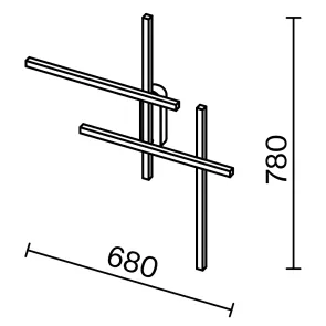 Stenska svetilka MOD248WL-L24BK LED | Geometrijski minimalizem