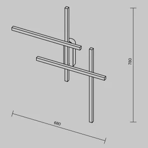 Stenska svetilka MOD248WL-L24BK LED | Geometrijski minimalizem
