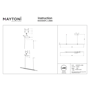 Pendant Light MOD005PL-L36BK LED | Linear Minimalist