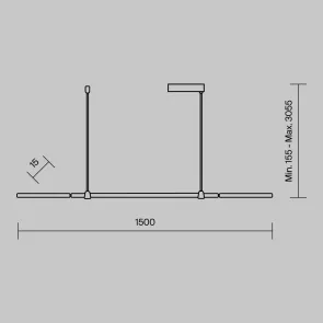 Viseča svetilka MOD005PL-L48BK LED | Dolga linearna