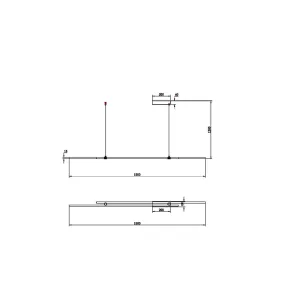 Pendant Light MOD005PL-L48BSK LED | Long Gold Linear