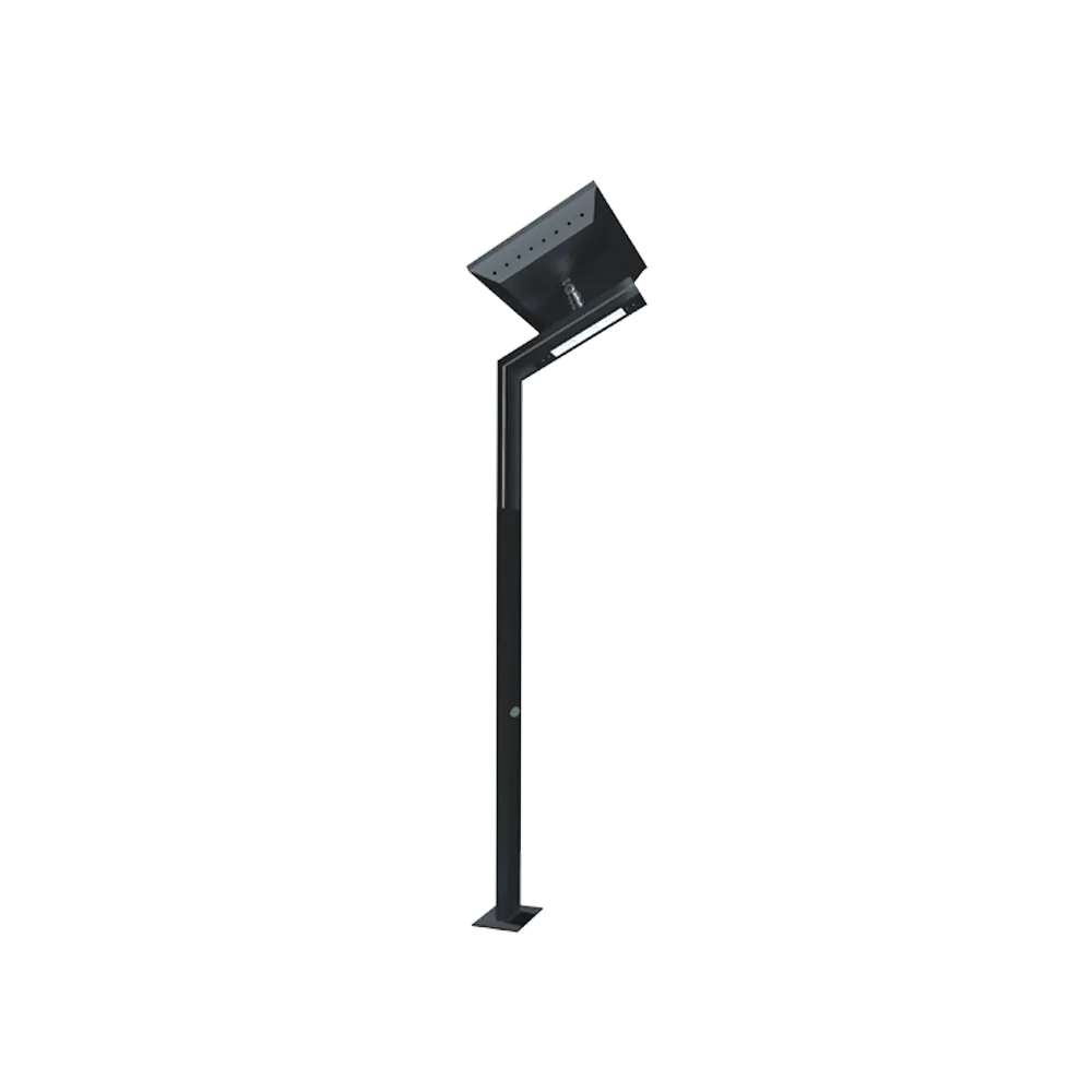 GREEN TECH LED SOLAR ulična svjetiljka Green Tech s stolpom 30W, 3000K + 3000K, 3.3m - GT-UL129S-30W