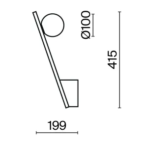 Stenska svetilka MOD175WL-01B | Minimalistična z bučko