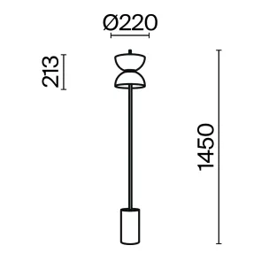 Talna svetilka MOD178FL-L11B3K | Dizajnerska črna svetilka