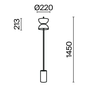 Talna svetilka MOD178FL-L11G3K | Dizajnerska zlata svetilka