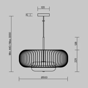 Viseča svetilka MOD376PL-L30G3K Ø50 cm | Velika zlata svetilka