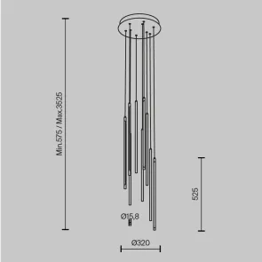 Pendant Lamp MOD236PL-L54BS3K | Gold Cascade Multi Pendant
