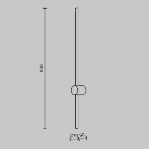 Stenska svetilka MOD237WL-L11B3K | Linearna črna svetilka