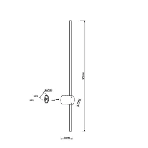 Stenska svetilka MOD237WL-L11BS3K | Linearna zlata svetilka