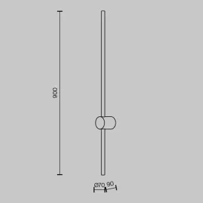 Stenska svetilka MOD237WL-L11BS3K | Linearna zlata svetilka