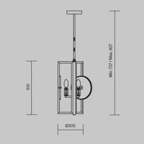 Viseča svetilka MOD099PL-03G | Moderna zlata dizajnerska svetilka