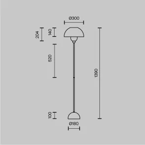 Floor Lamp MOD177FL-01B | Modern Black Designer Floor Light