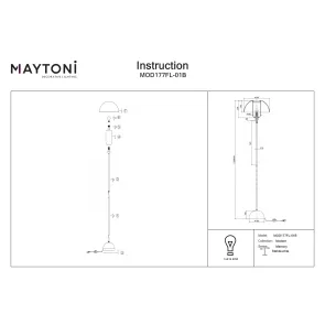 Floor Lamp MOD177FL-01B | Modern Black Designer Floor Light
