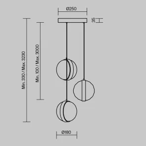 Pendant Light MOD379PL-L17B2.7K | Modern LED Chandelier 2700K