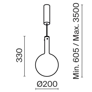 Pendant Light MOD182PL-L4B3K LED 3000K | Modern Glass Pendant Lamp