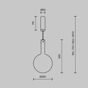 Pendant Light MOD182PL-L6B3K LED 3000K | Modern Glass Pendant Lamp