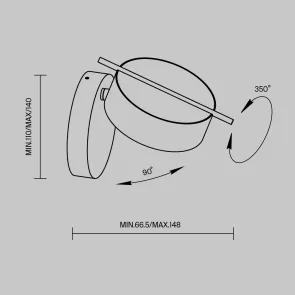Stenska svetilka MOD180WL-L4W3K LED 3000K | Moderna bela stenska svetilka