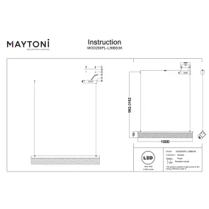 Pendant Light MOD250PL-L36BS3K | Modern Linear LED Light