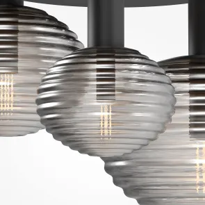 Lestenec MOD268CL-03B | Moderna črna steklena stropna svetilka