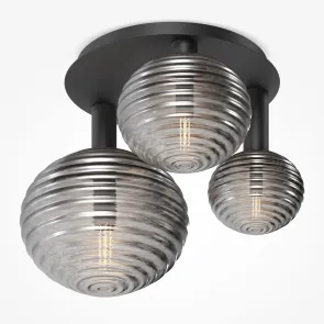 Lestenec MOD268CL-03B | Moderna črna steklena stropna svetilka