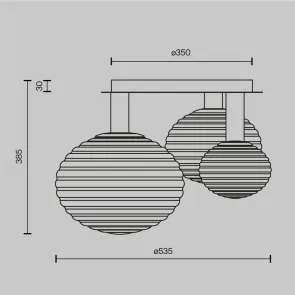 Lestenec MOD268CL-03B | Moderna črna steklena stropna svetilka