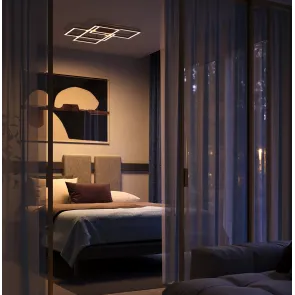 Stropna svetilka MOD016CL-L80BK | Moderna črna LED stropna svetilka