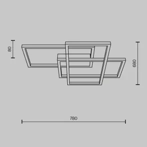 Stropna svetilka MOD016CL-L80BK | Moderna črna LED stropna svetilka