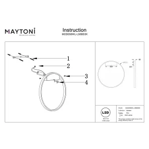 Wall Light MOD058WL-L50BS3K | Large Brass Ring LED Wall Lamp