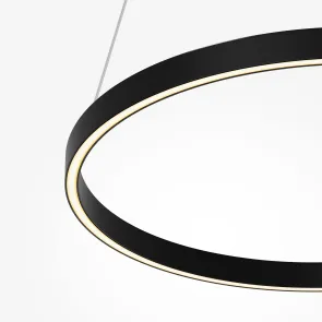 Pendant Light MOD058PL-L32BK | Modern Black Ring LED Pendant Lamp
