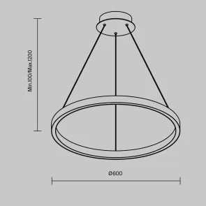 Pendant Light MOD058PL-L32BK | Modern Black Ring LED Pendant Lamp