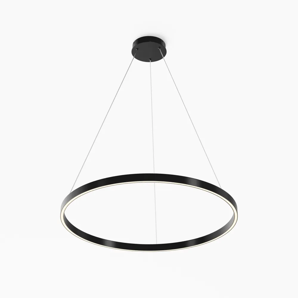 Pendant Light MOD058PL-L42BK | Modern Black Ring LED Pendant Lamp