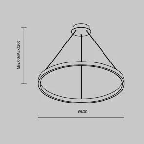 Pendant Light MOD058PL-L42BK | Modern Black Ring LED Pendant Lamp