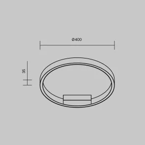 Ceiling Light MOD058CL-L25BK | Modern Black Ring LED Ceiling Lamp