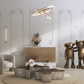 Pendant Light MOD058PL-L74BK Black LED 83W Modern Designer Chandelier