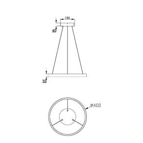 Pendant Light MOD058PL-L22BS3K Gold LED 25W Modern Round Chandelier 3000K