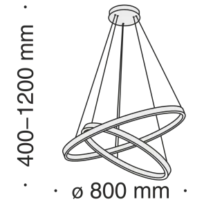 Pendant Light MOD058PL-L74BS4K Gold LED 88W Designer Chandelier 4000K