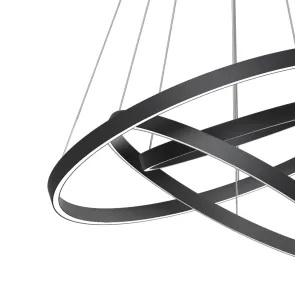 Pendant Light MOD058PL-L100B4K Black LED 115W Designer Chandelier 4000K