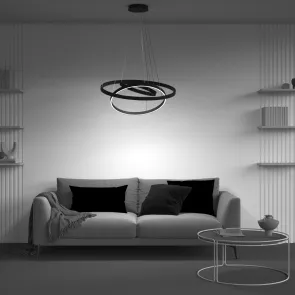 Pendant Light MOD058PL-L100B4K Black LED 115W Designer Chandelier 4000K
