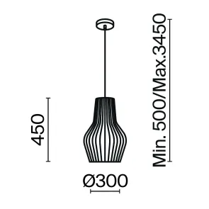 Viseča svetilka MOD191PL-01W1 lesena svetilka v skandinavskem slogu E27
