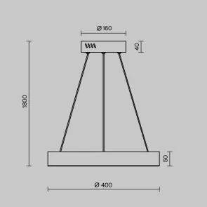 Pendant Light MOD415PL-L36BS4K LED 35W Brass Modern Round Ceiling Light